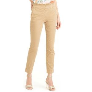 J Crew Cropped Ruffle Chino Pant